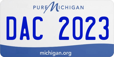 MI license plate DAC2023
