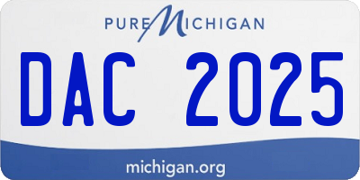 MI license plate DAC2025