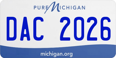 MI license plate DAC2026