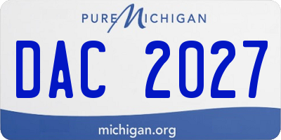 MI license plate DAC2027