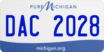 MI license plate DAC2028