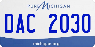 MI license plate DAC2030