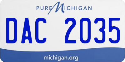 MI license plate DAC2035