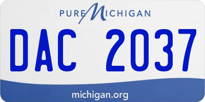 MI license plate DAC2037