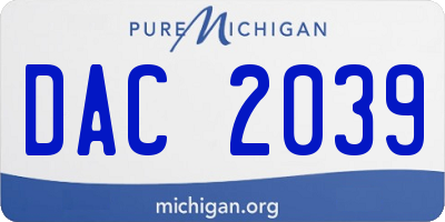 MI license plate DAC2039