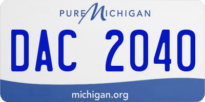 MI license plate DAC2040