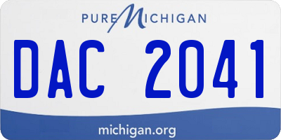 MI license plate DAC2041