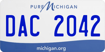 MI license plate DAC2042