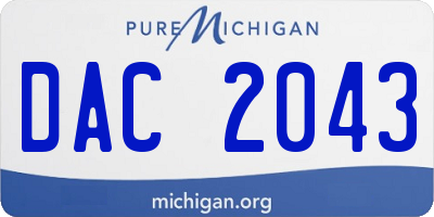 MI license plate DAC2043