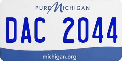 MI license plate DAC2044