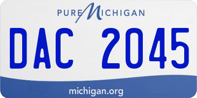 MI license plate DAC2045