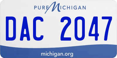 MI license plate DAC2047