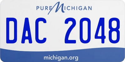 MI license plate DAC2048