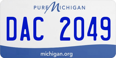 MI license plate DAC2049