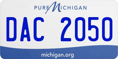 MI license plate DAC2050