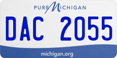 MI license plate DAC2055
