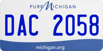 MI license plate DAC2058