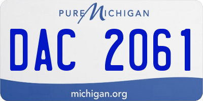 MI license plate DAC2061