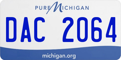 MI license plate DAC2064