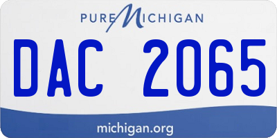 MI license plate DAC2065