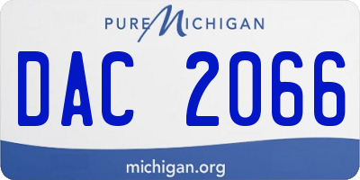 MI license plate DAC2066