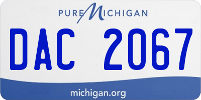 MI license plate DAC2067