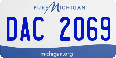 MI license plate DAC2069