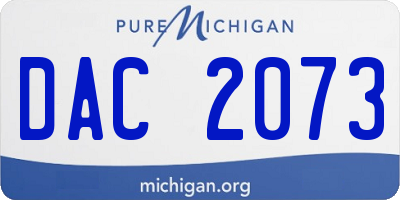 MI license plate DAC2073