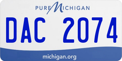 MI license plate DAC2074