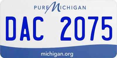 MI license plate DAC2075