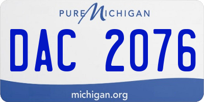 MI license plate DAC2076