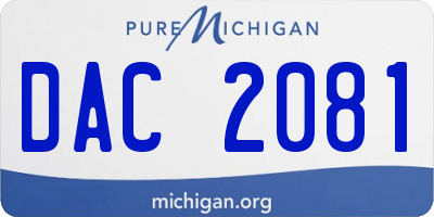 MI license plate DAC2081