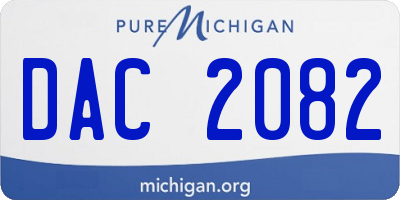 MI license plate DAC2082