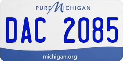 MI license plate DAC2085