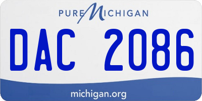 MI license plate DAC2086