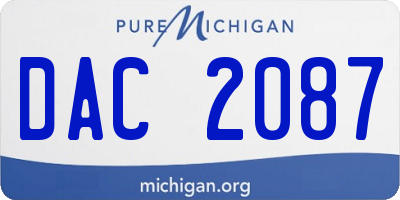 MI license plate DAC2087