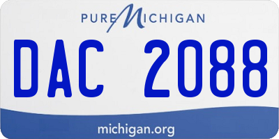 MI license plate DAC2088