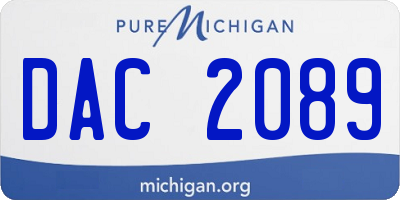 MI license plate DAC2089