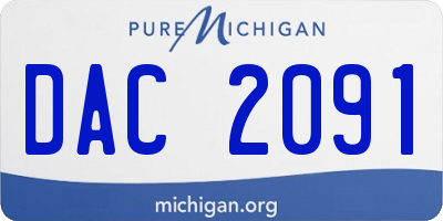 MI license plate DAC2091