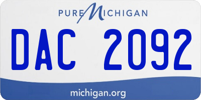 MI license plate DAC2092