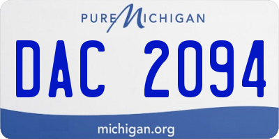 MI license plate DAC2094