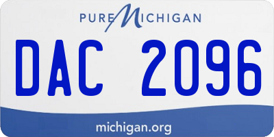 MI license plate DAC2096