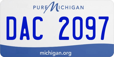 MI license plate DAC2097