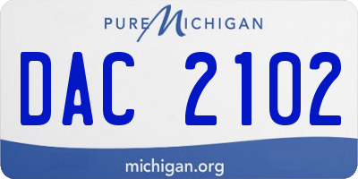 MI license plate DAC2102