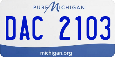 MI license plate DAC2103