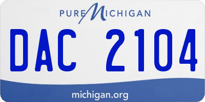 MI license plate DAC2104