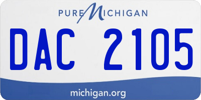 MI license plate DAC2105