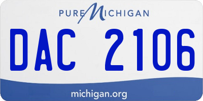 MI license plate DAC2106