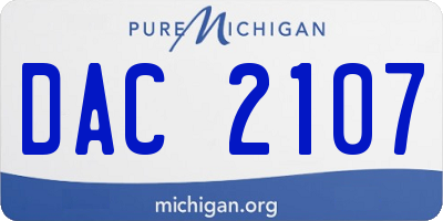 MI license plate DAC2107