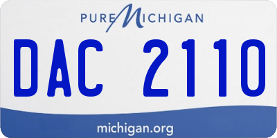 MI license plate DAC2110